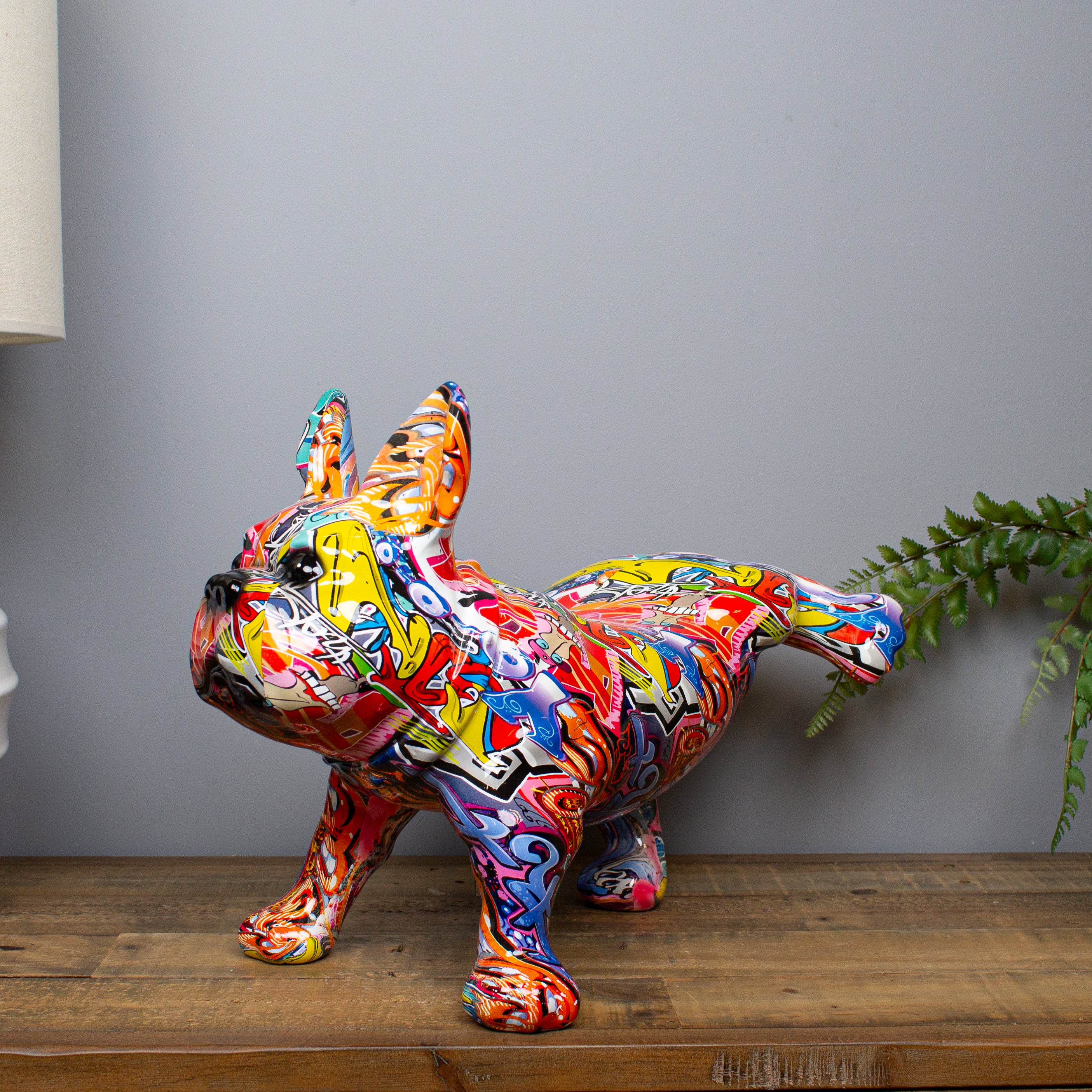 Graffiti Frenchie Sculpture - 45 cm