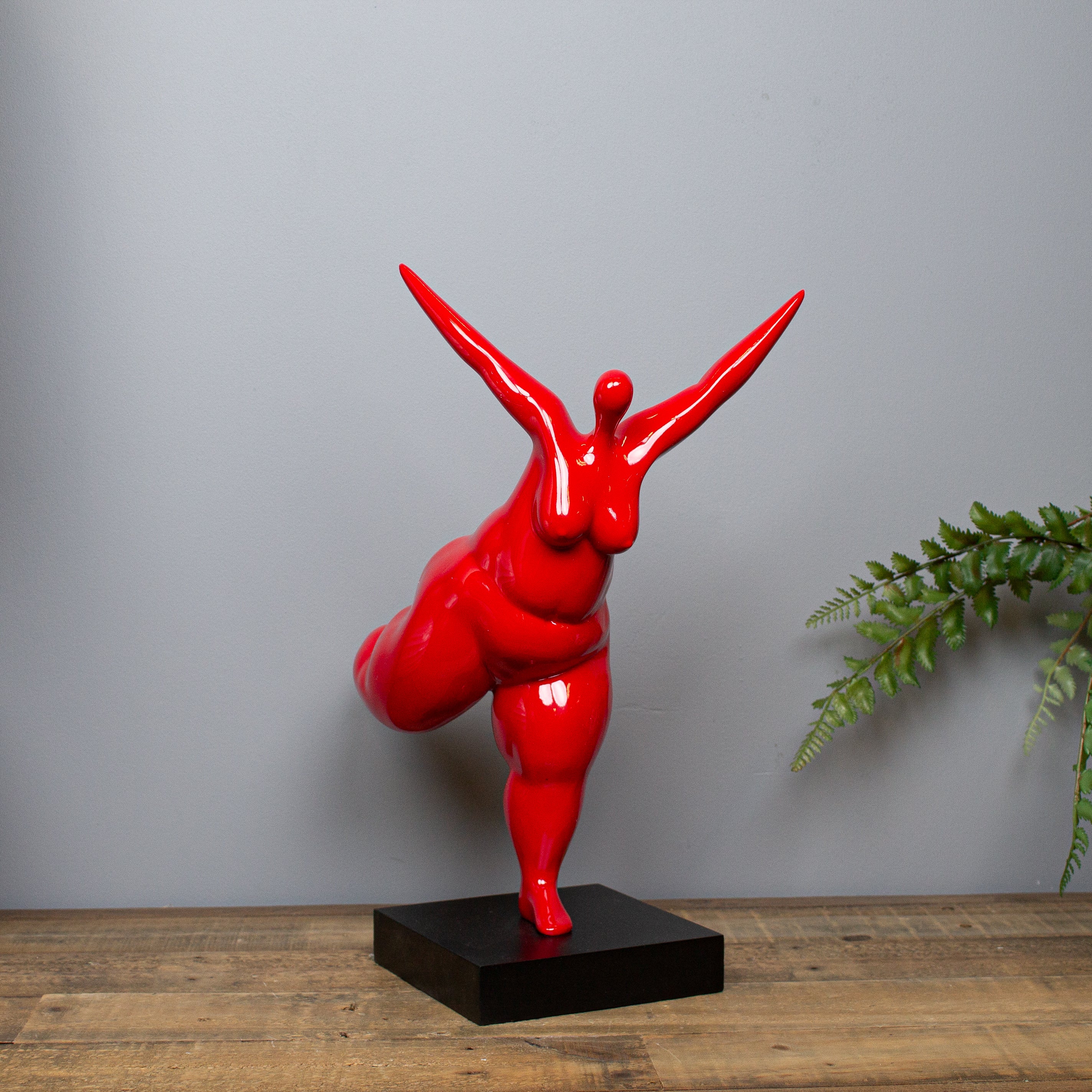Balancing Muse Sculpture, Red, 37 cm