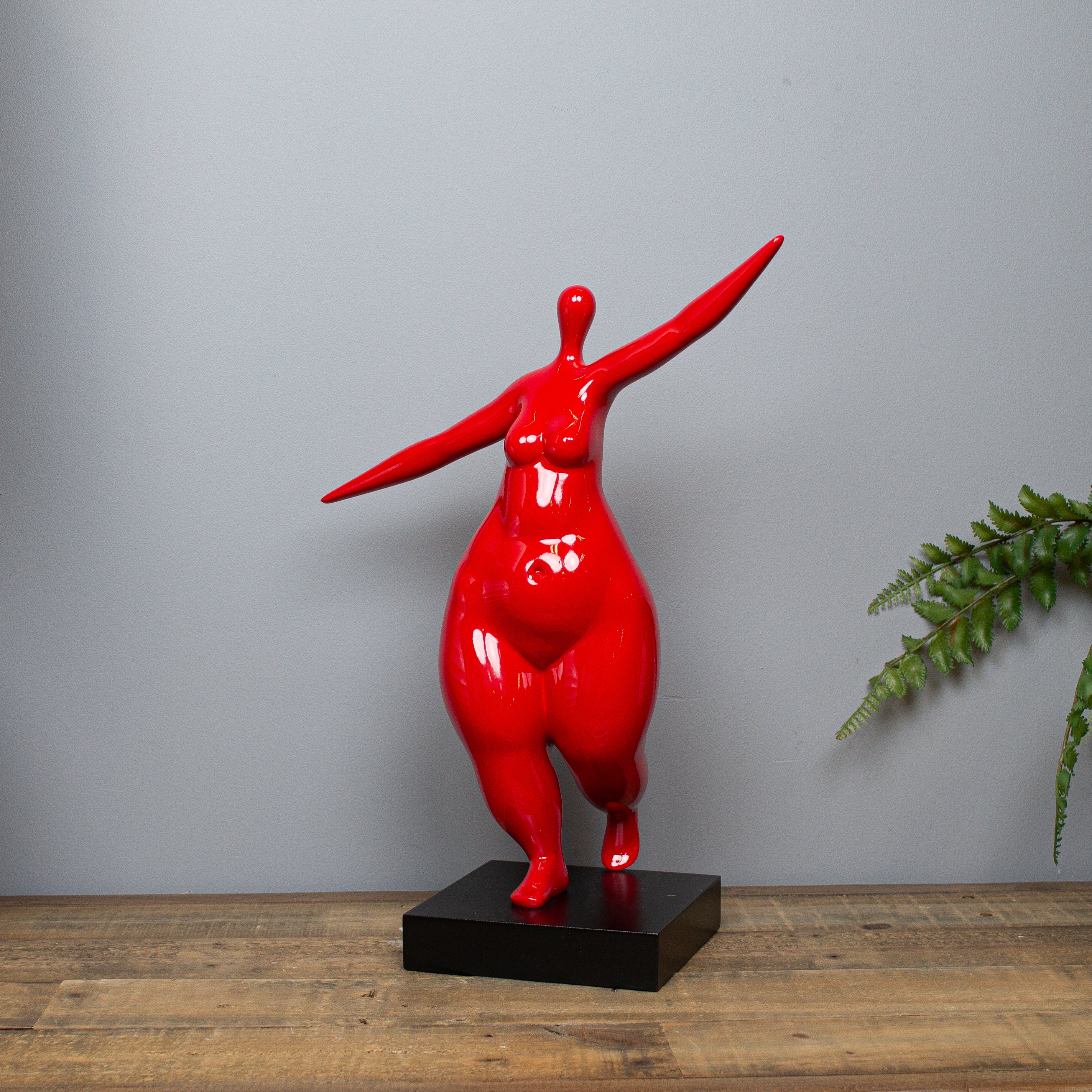Open Balance Muse Sculpture, Red - 40 cm