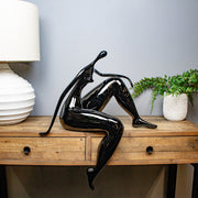 Relaxed Edge Muse Sculpture, Black