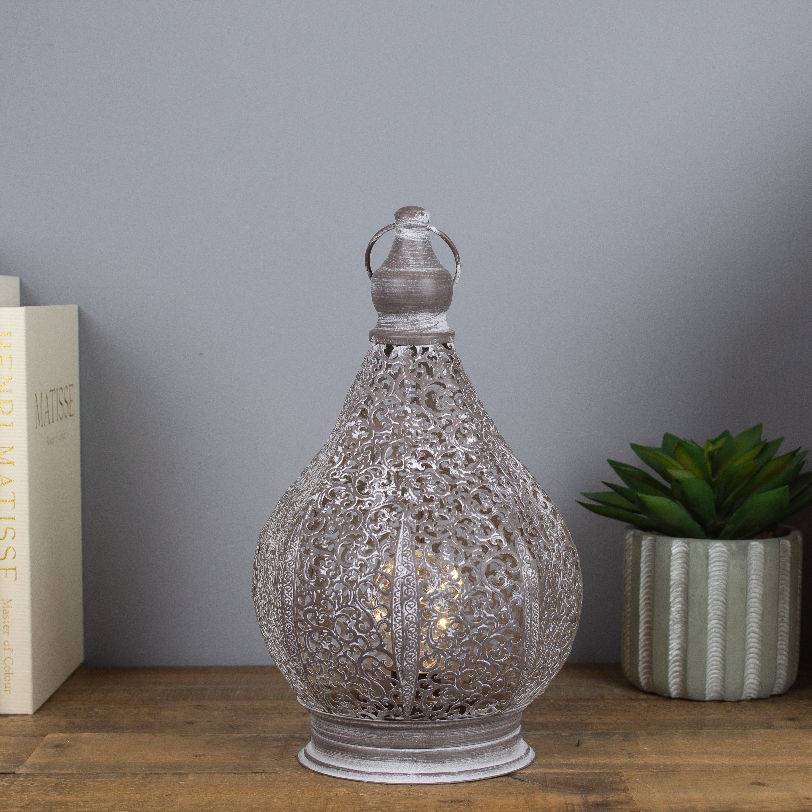 LED Filigree Cut-Out Lantern