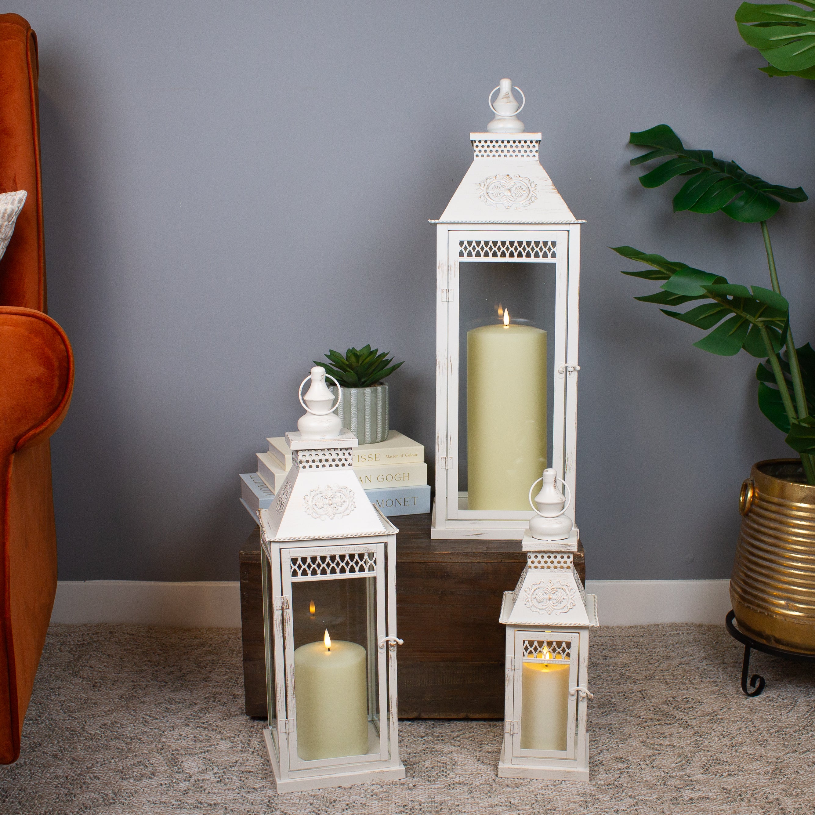 Cavendish Lantern Set, Cream