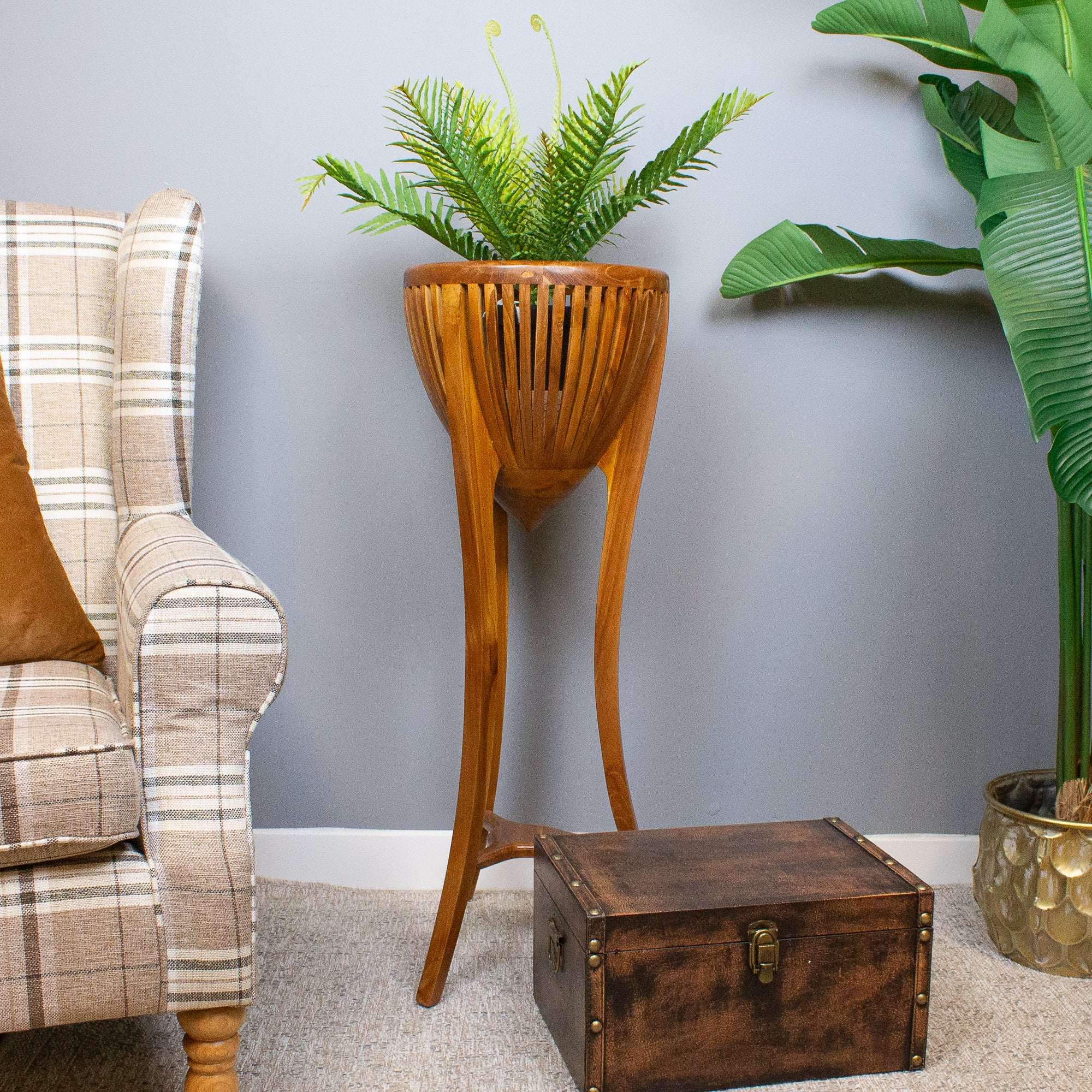 Teak Jardinière Planter Stand 90 cm