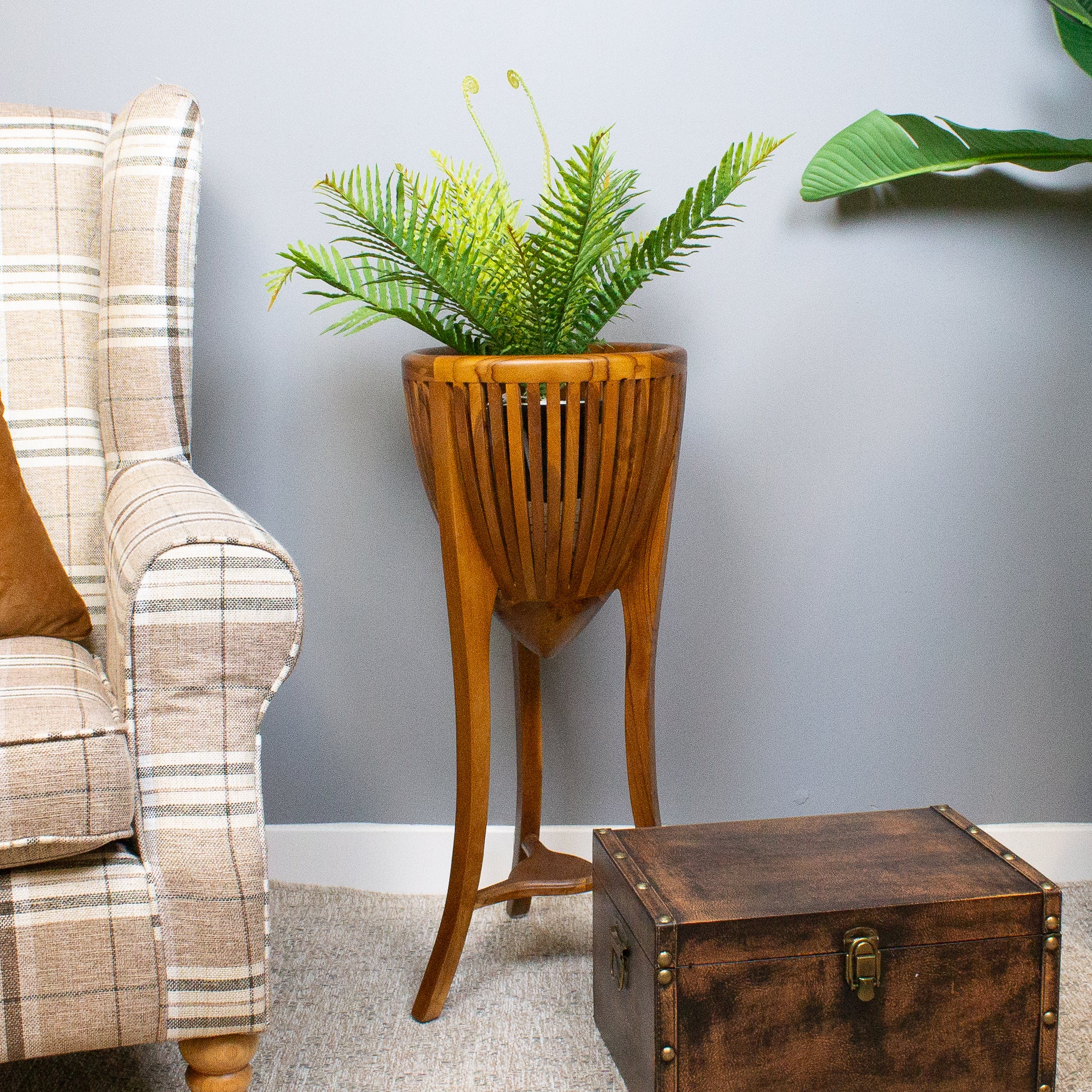 Teak Jardinière Planter Stand 70 cm