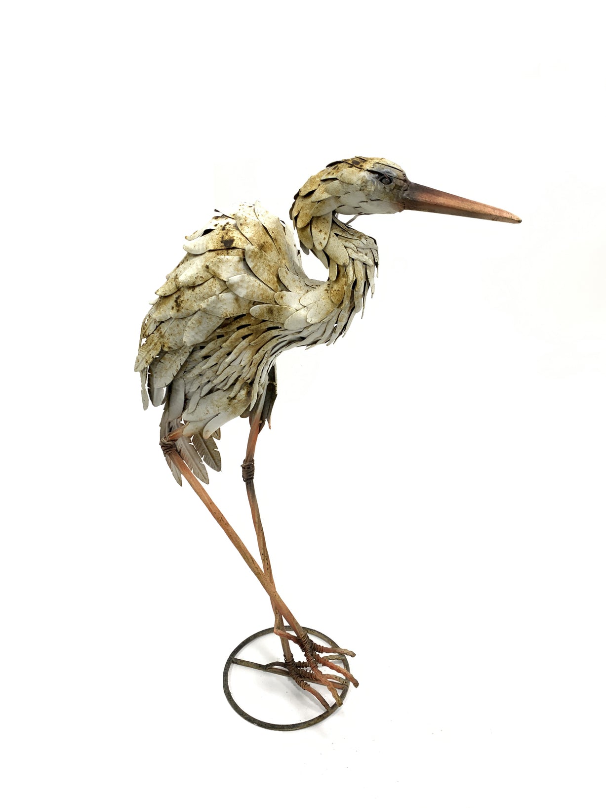 White Crane Garden Sculpture