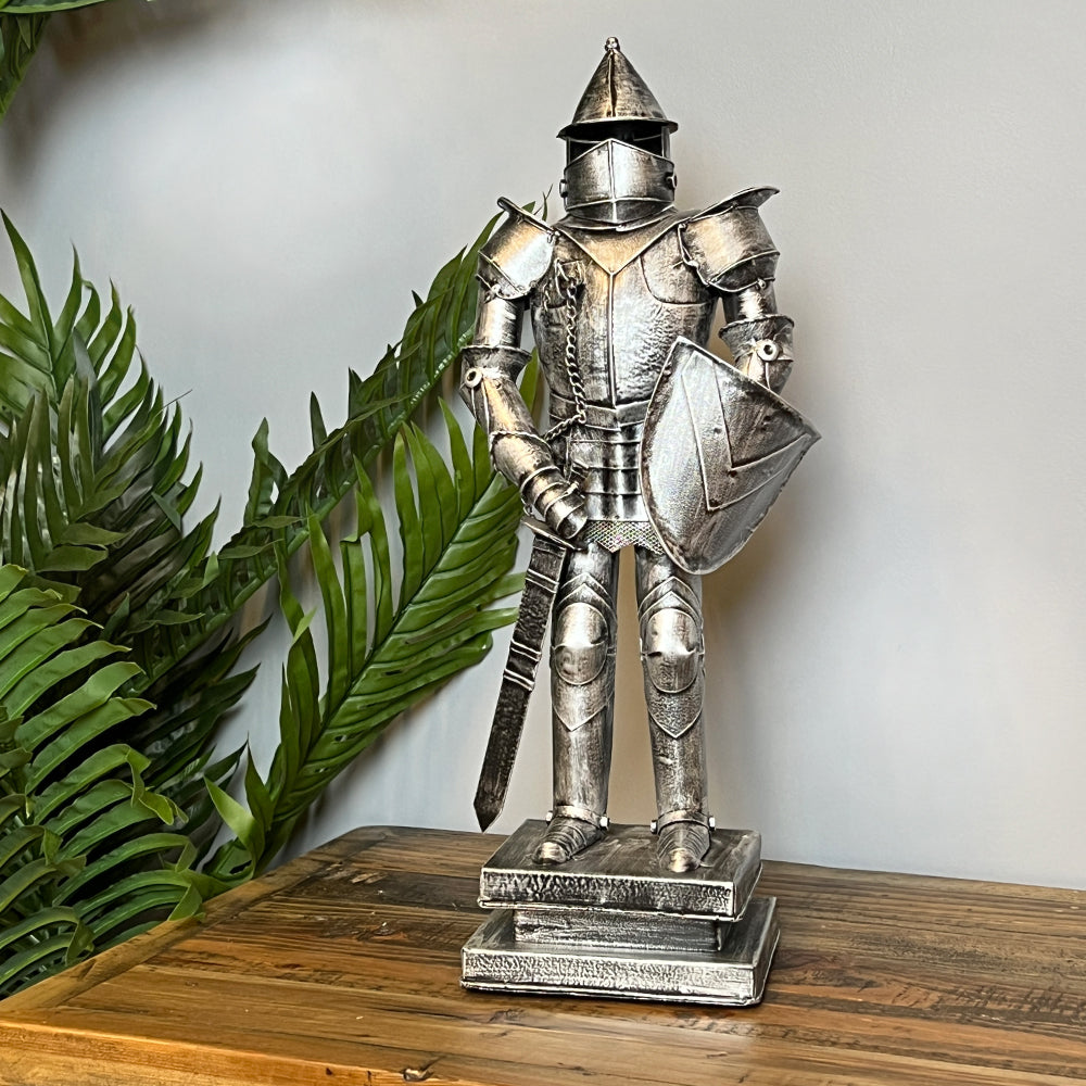 Knight in Armour Figure, Silver