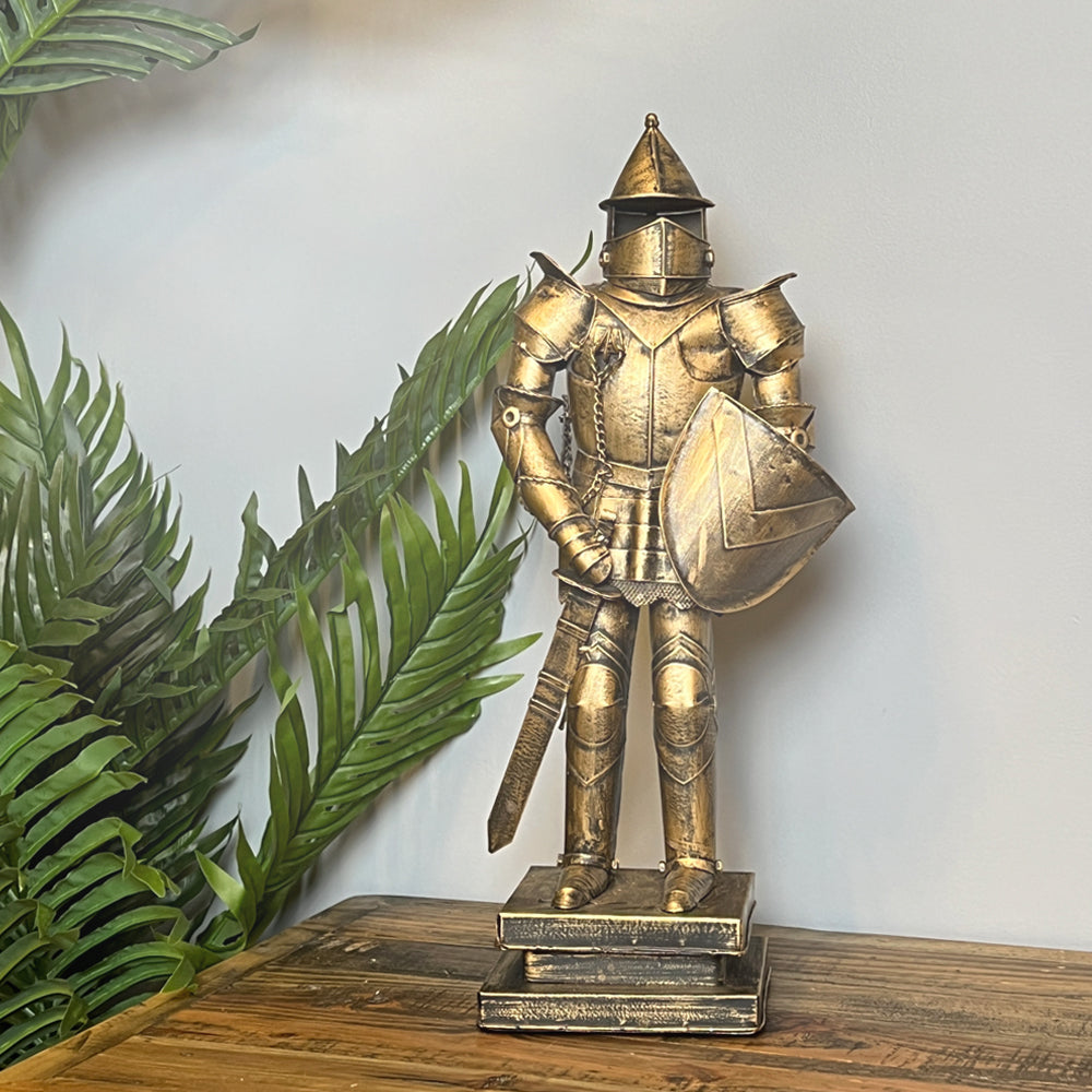 Knight in Armour Figure, Gold