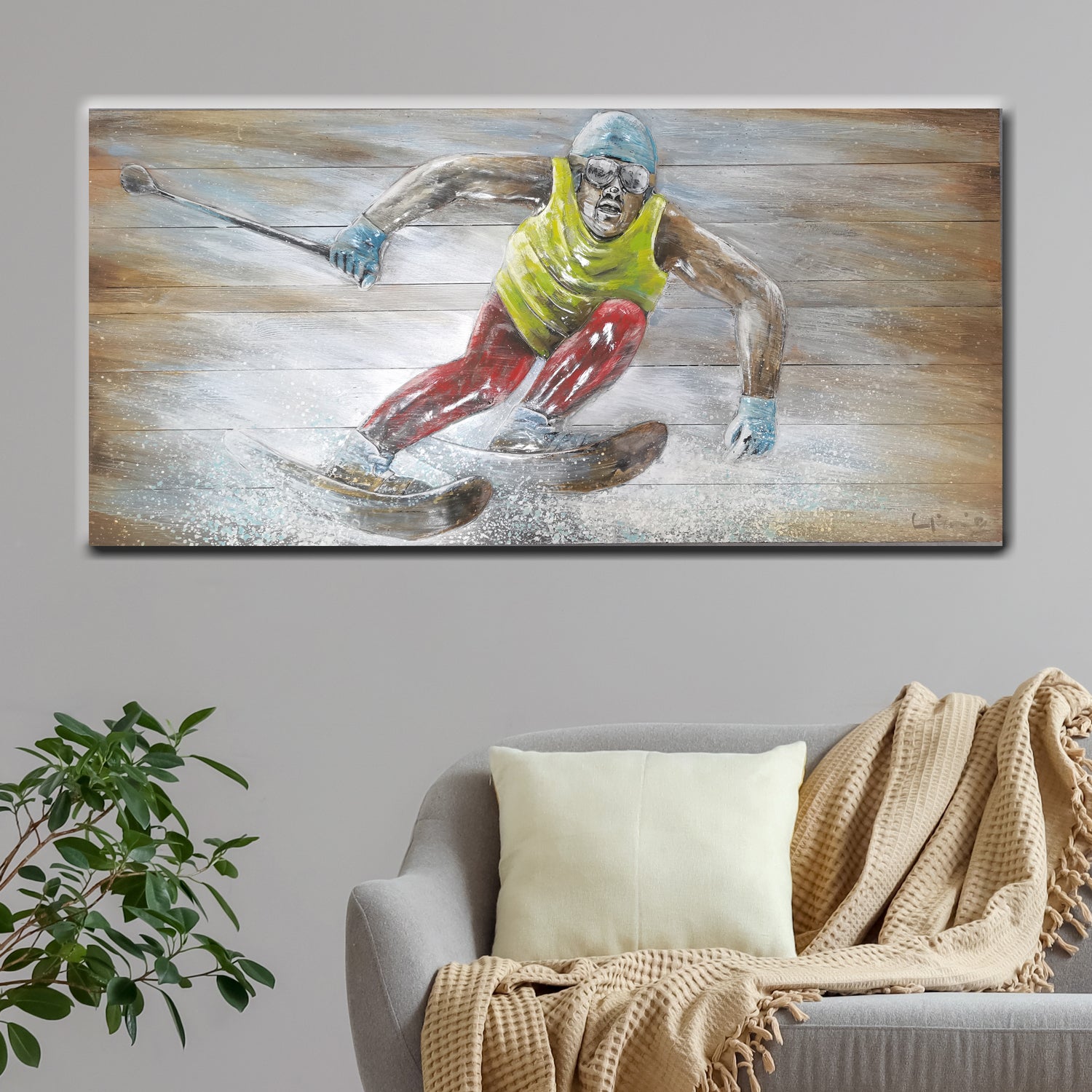 3D Skier Board Art