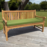 Hampton Teak Garden Bench 150cm With Green Cushion