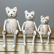 Articulated White Wooden Bear
