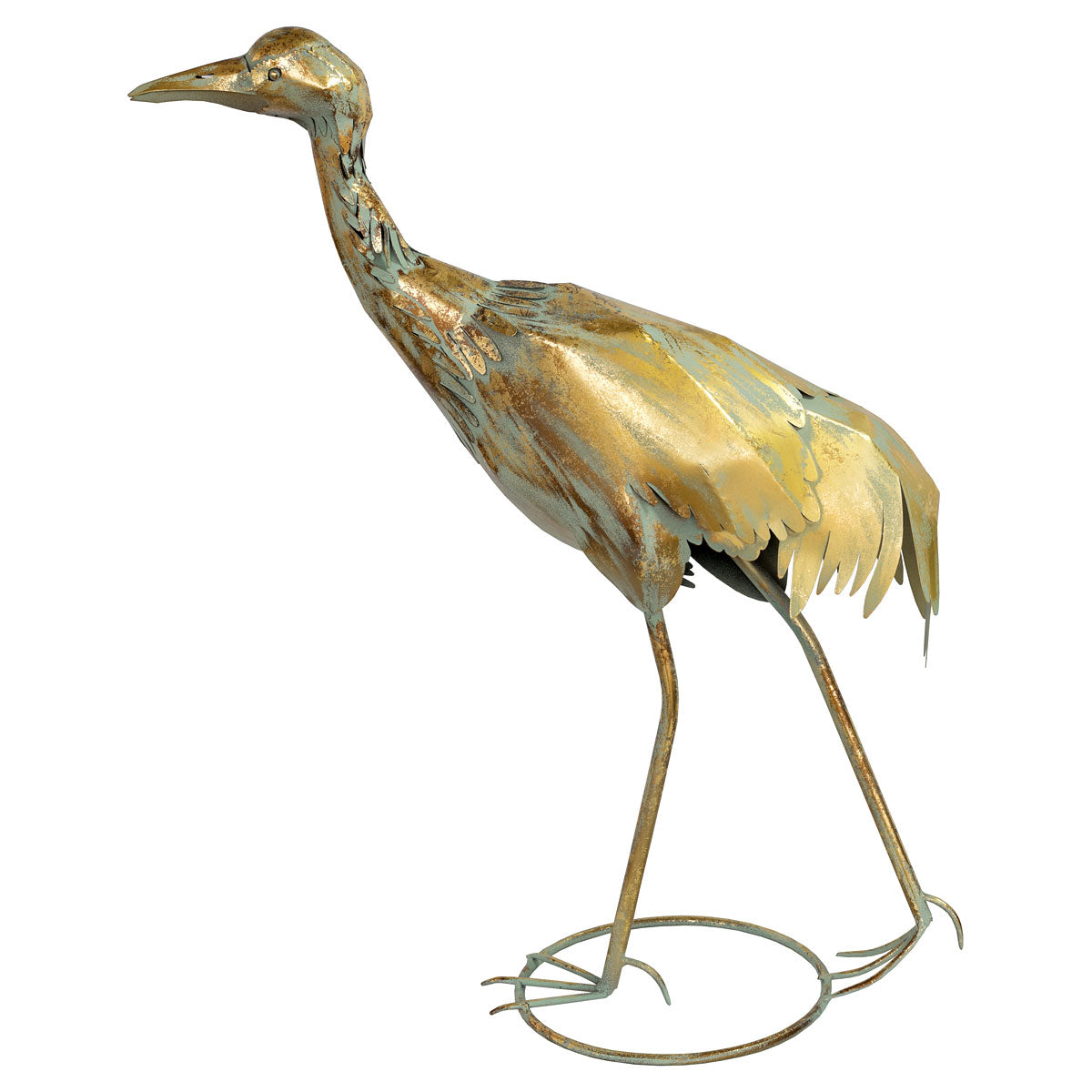 Gold Crane Sculpture